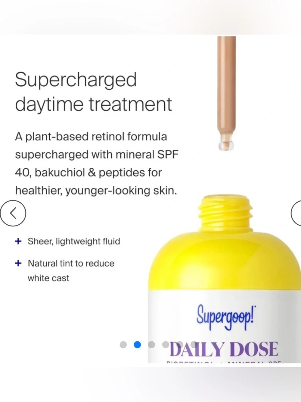 NWOT Supergoop! Daily Dose Bioretinol + Mineral SPF 40 Sunscreen